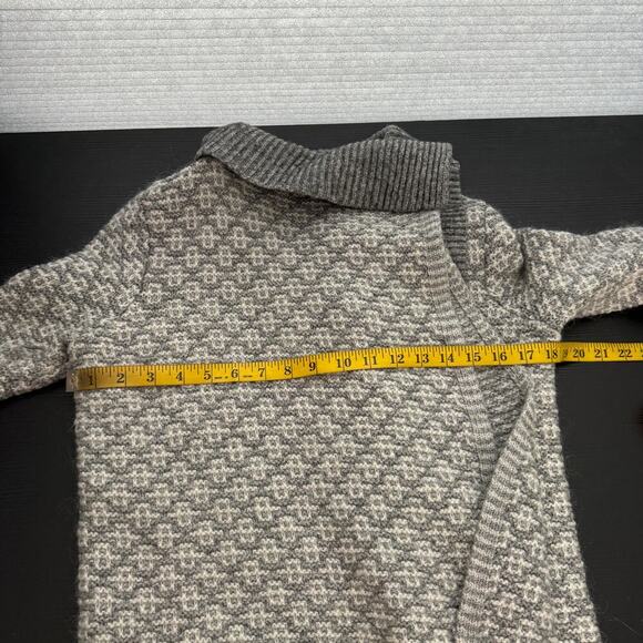 Loft Gray Wool Blend Open Front Knit Cardigan Women's Size Medium FLAWED - Picture 12 of 13
